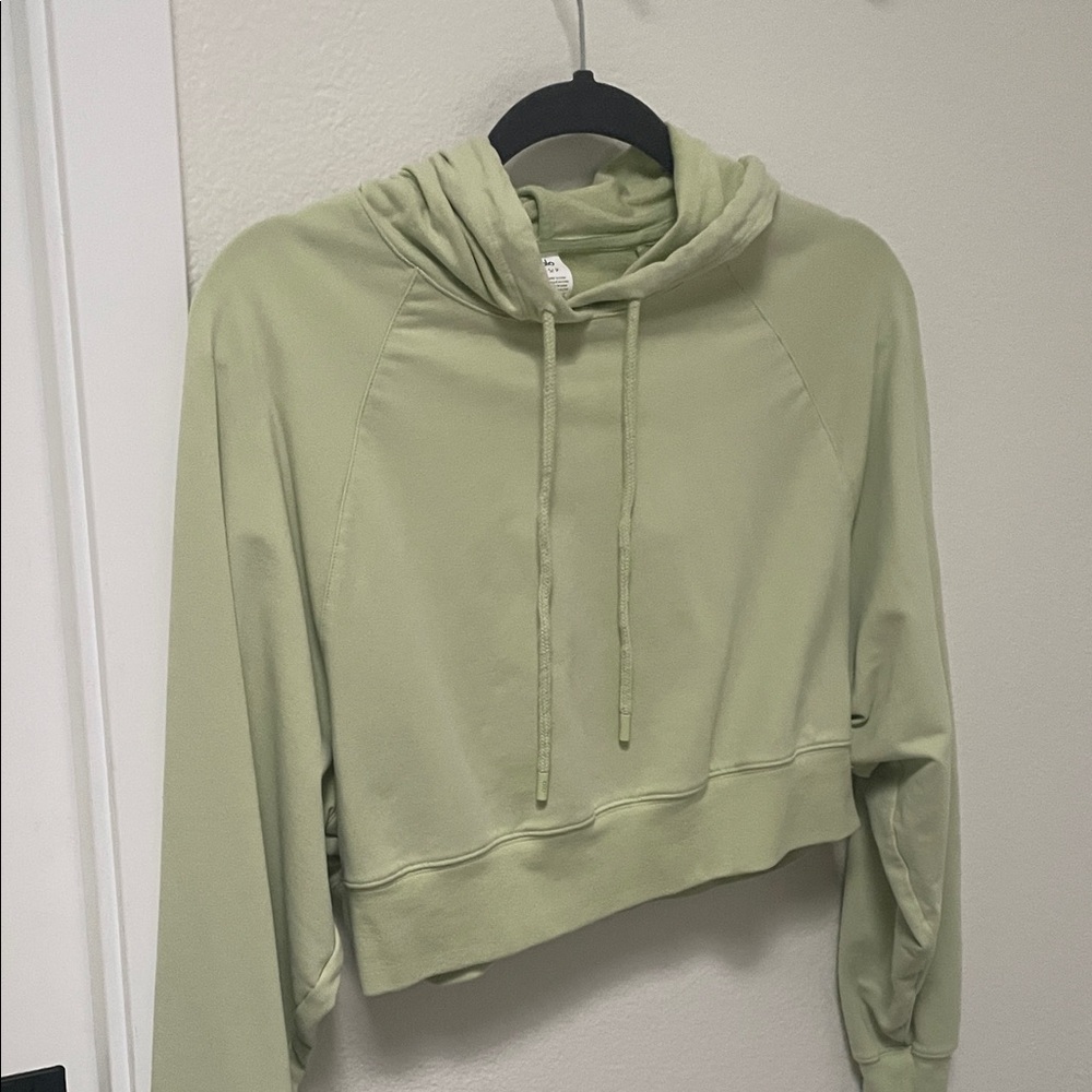 ALO Yoga Sage Green Cropped Sweatshirt